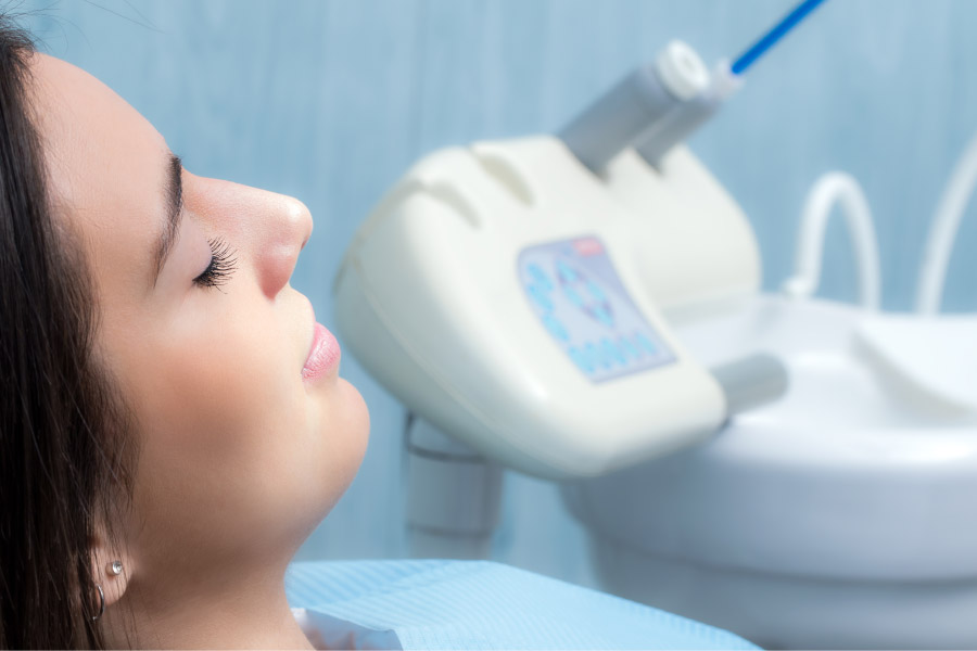 female dental patient relaxed with sedation dentistry